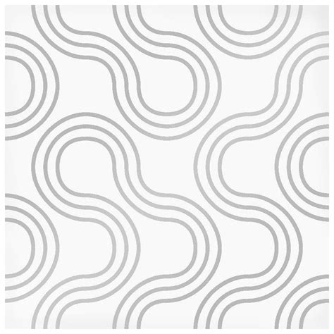 Space Dots Designer Wallpaper in Glimmer 'Metallic Silver on White' For Sale at 1stDibs