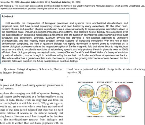 Quantum biology encompasses quantum mechanics to explain biological... | Download Scientific Diagram