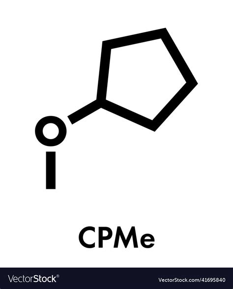 Cyclopentyl methyl ether solvent molecule Vector Image