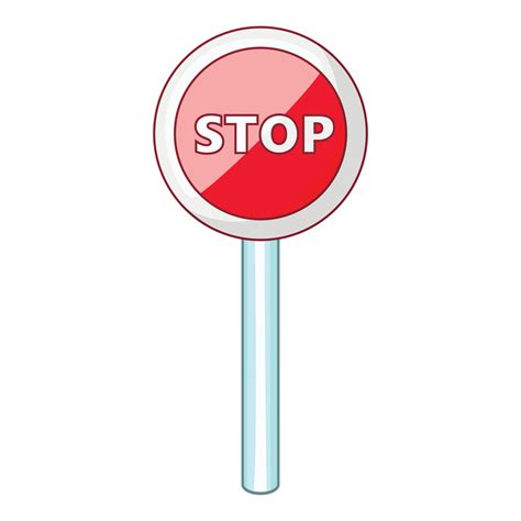 Red stop sign icon, cartoon style 15076057 Vector Art at Vecteezy