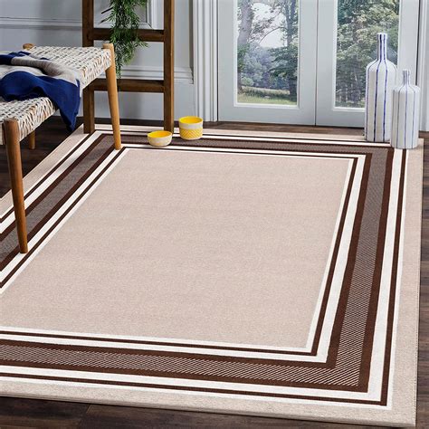 Amazon.com: Beverly Rug Modern Bordered 5X7 Area Rug for Living Room, Dining Room Rug, Bedroom ...