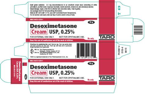 Desoximetasone Cream USP, 0.05%, Cream USP, 0.25%Gel USP, 0.05%