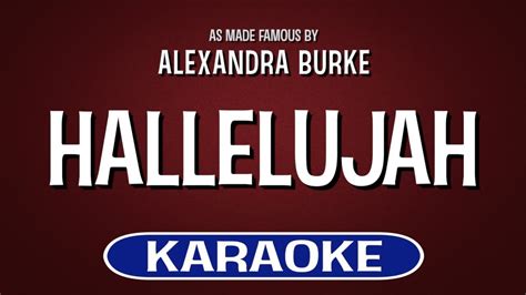 Hallelujah (Karaoke Version) - Alexandra Burke - YouTube