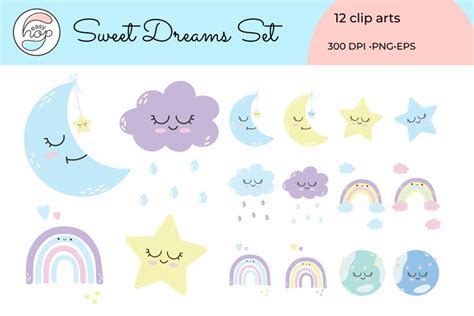 Sweet Dreams 12 Clip Art Illustration Transparent