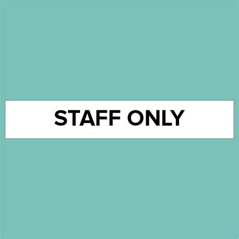 Staff Only Sign – Statutory Signs