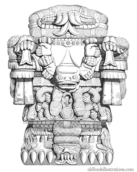 Aztec Goddess Coatlicue | Old Book Illustrations