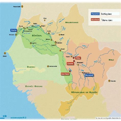 Geographical map of the Senegal River watershed; source: OMVS ...