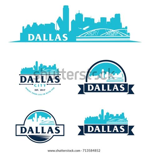 Dallas Logo Skyline City Cityscape Logo Stock Vector (Royalty Free ...