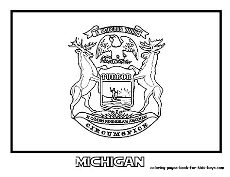 Michigan State Flag Coloring Page - Coloring Home