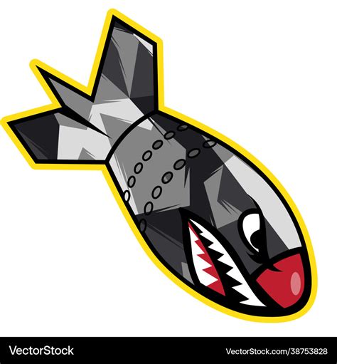 Air bomb flying tiger shark mouth sticker vinyl ca