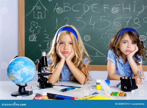Bored Student Kids at School Classroom in Desk Stock Image - Image of blond, education: 20487219