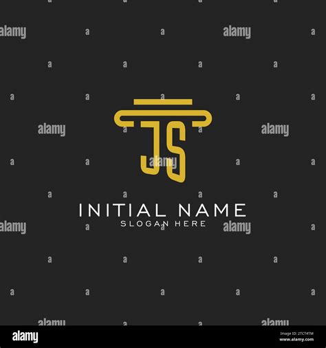 JS initial logo with simple pillar style design vector graphic Stock Vector Image & Art - Alamy