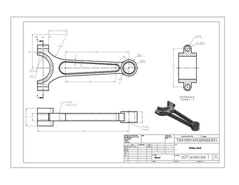 piston rod drawing sheet | Drawing sheet, Mechanical engineering design ...