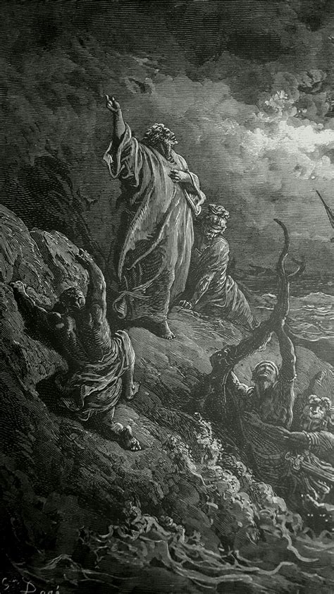 Phillip Medhurst presents detail 234/241 Gustave Doré Bible St. Paul Shipwrecked Acts 27:43-44 ...