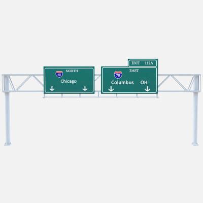 Highway Sign 01 - 3D Model by frezzy