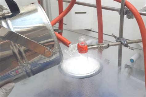 Physical Experiments with Liquid Nitrogen Stock Photo - Image of ...