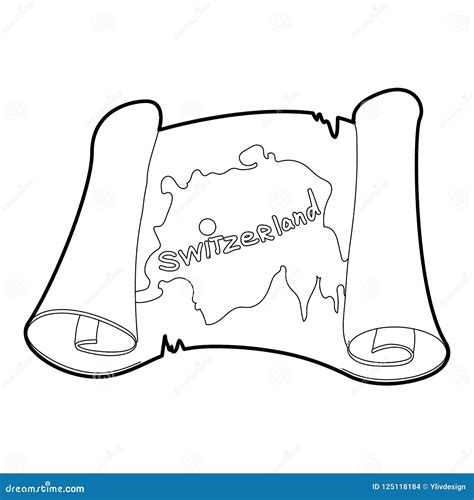 Switzerland Map Icon, Outline Style Stock Illustration - Illustration of geography, line: 125118184