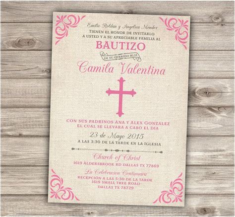 Spanish Printable Baptism Christening Invitations by cardmint (With ...