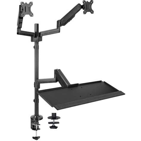 VIVO Black Sit-to-Stand Dual Monitor Desk Mount Workstation, STAND-SIT2B, UpliftOffice.com ...