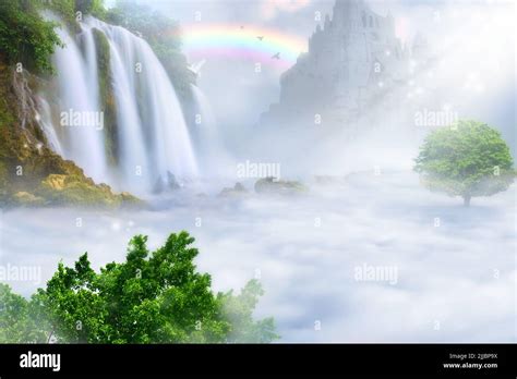 Paradise kingdom above the clouds. Heaven concept Stock Photo - Alamy