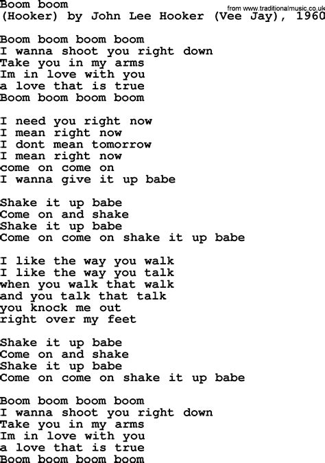 Bruce Springsteen song: Boom Boom, lyrics