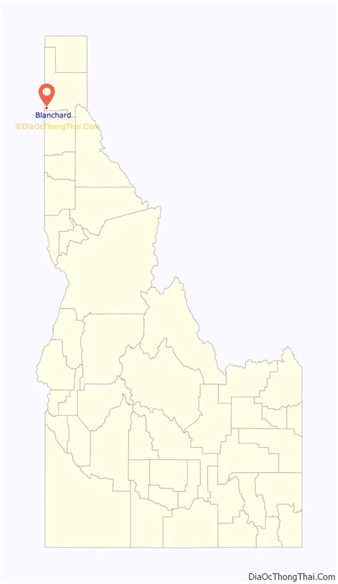 Map of Blanchard CDP, Idaho - Thong Thai Real