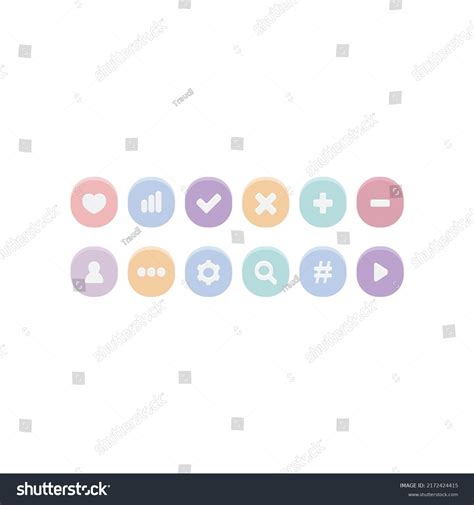 Set Cute Icons Pastel Colors Vector Stock Vector (Royalty Free) 2172424415 | Shutterstock