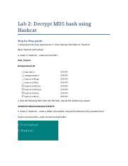 How to Decrypt MD5 Hash Using Hashcat: Step-by-Step Guide | Course Hero