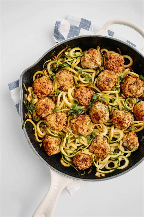 Thai Chicken Meatballs with Zucchini Noodles — Inspiralized