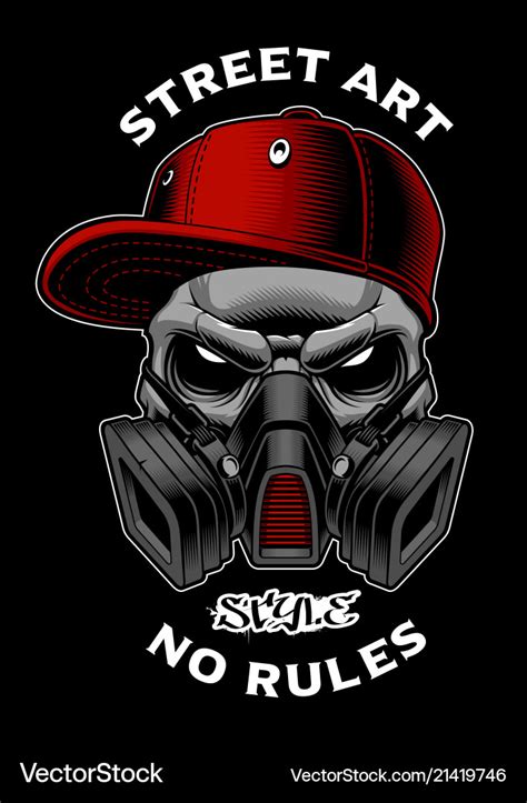 Graffiti skull with gas mask Royalty Free Vector Image