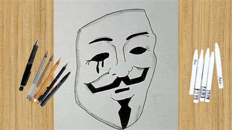 Mask pencil sketch | Mask pencil sketch for kids | Mask | school - YouTube