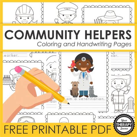 COMMUNITY HELPER COLORING PAGES - Your Therapy Source