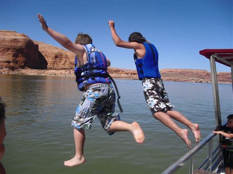 Sadie Shalise Tervort[:: Jumping Off our House Boat Lake Powell 2010[: