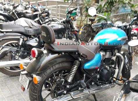 Royal Enfield Meteor 350 supernova blue dual-tone colour spotted