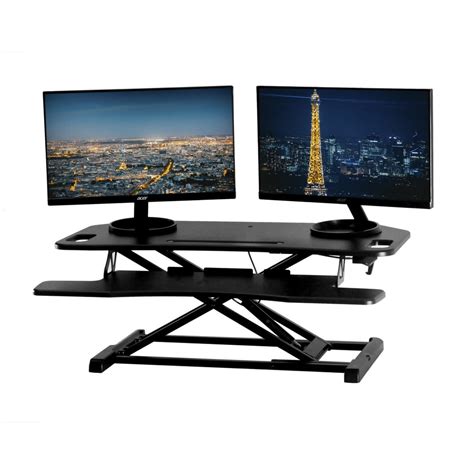 TechOrbits Height Adjustable Stand Up Desk - 37" Corner Standing Desk ...