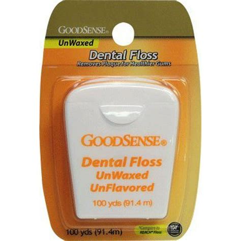 Good Sense Unwaxed Unflavored 100 Yards Dental Floss - Case of 36 ...