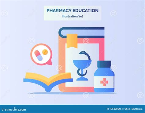 Pharmacy Education Concept Learn Book Pill Tablet Drugs With Flat ...