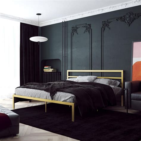 Signature Sleep Premium Modern Platform Bed with Headboard, Industrial ...