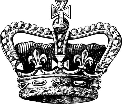 Vintage engraving of a royal crown with diamonds and cross sign ...