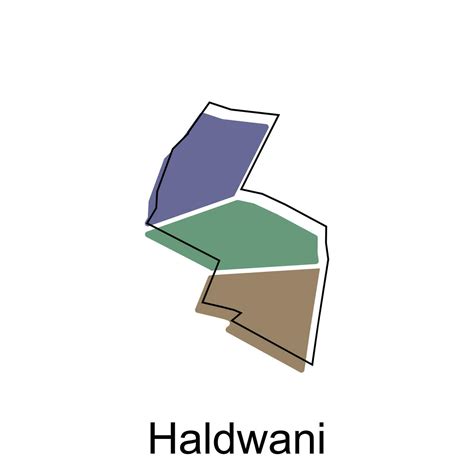 Map of Haldwani modern outline, High detailed vector illustration ...