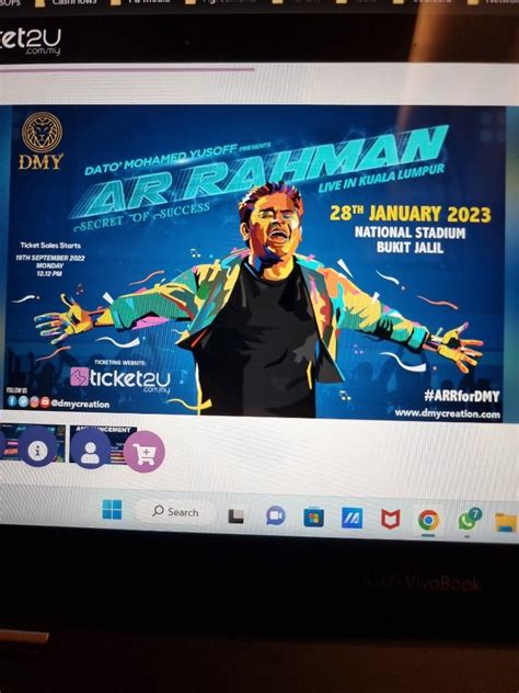 AR Rahman Concert 28th Jan 2023, Tickets & Vouchers, Event Tickets on ...