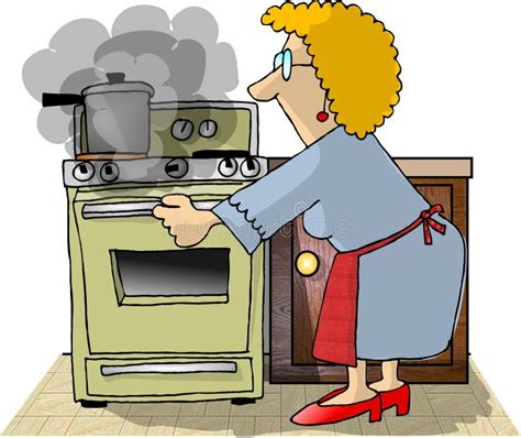 Burning dinner stock illustration. Illustration of comic - 48807