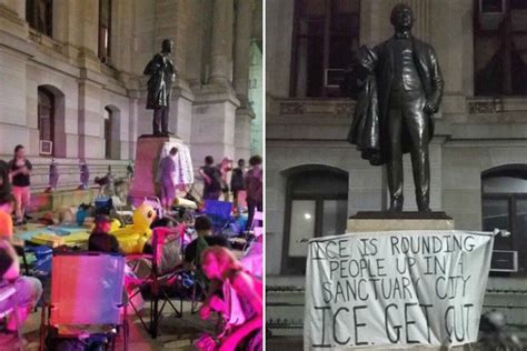 After Police Remove ICE Encampment, Protesters Regroup at City Hall