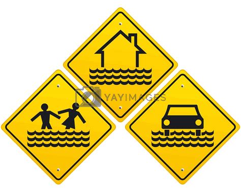 Flood warning sign by scusi Vectors & Illustrations with Unlimited Downloads - Yayimages