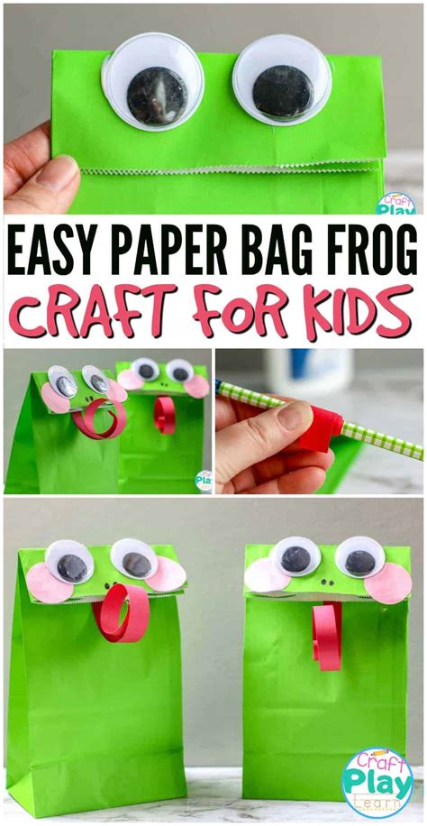 Super Easy Paper Bag Frog Craft For Kids - Craft Play Learn