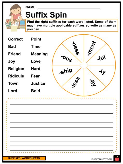 Suffixes Worksheets & Facts | Examples & Definition For Kids ...