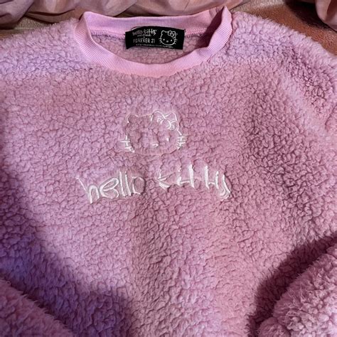 Forever 21 x hello kitty and friends fuzzy baby pink... - Depop