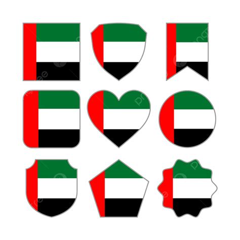 Modern Abstract Shapes Of United Arab Emirates Flag Vector Design Template, Flag Shapes, Flag ...