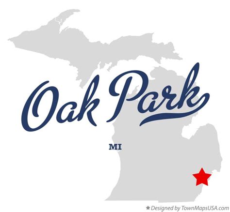 Map of Oak Park, MI, Michigan