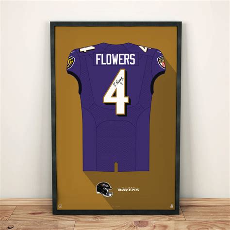 Baltimore Ravens Zay Flowers Autographed Jersey Framed Print | Prinstant Replays